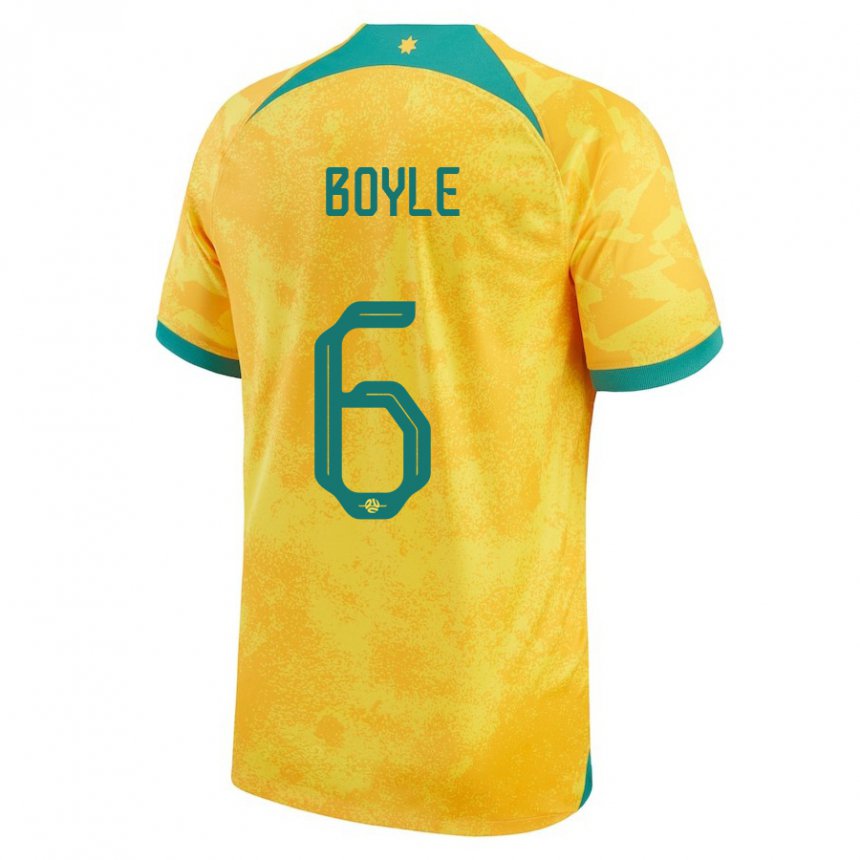 Niño Camiseta Australia Martin Boyle #6 Dorado 1ª Equipación 22-24 La Camisa Chile