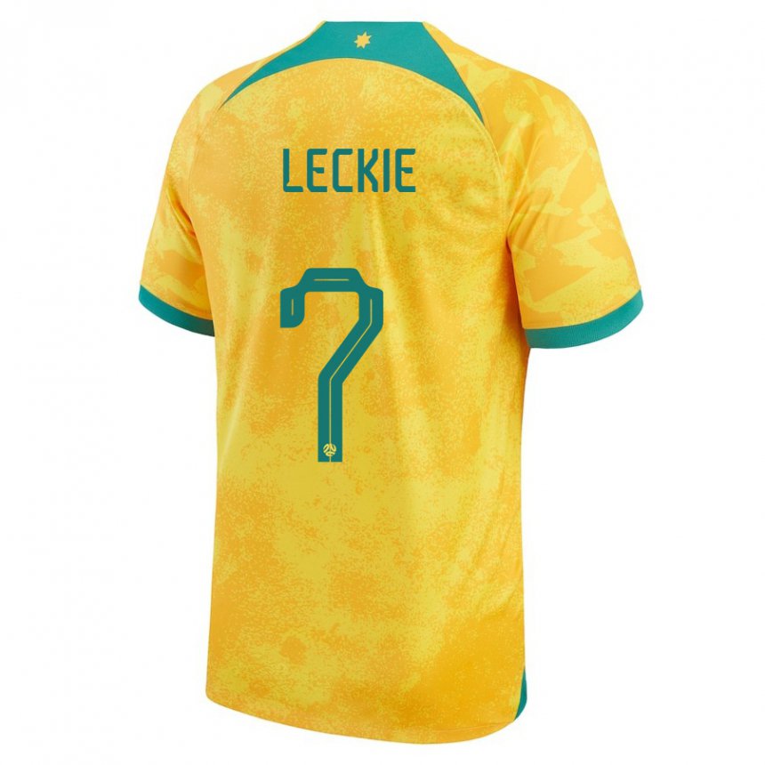 Niño Camiseta Australia Mathew Leckie #7 Dorado 1ª Equipación 22-24 La Camisa Chile