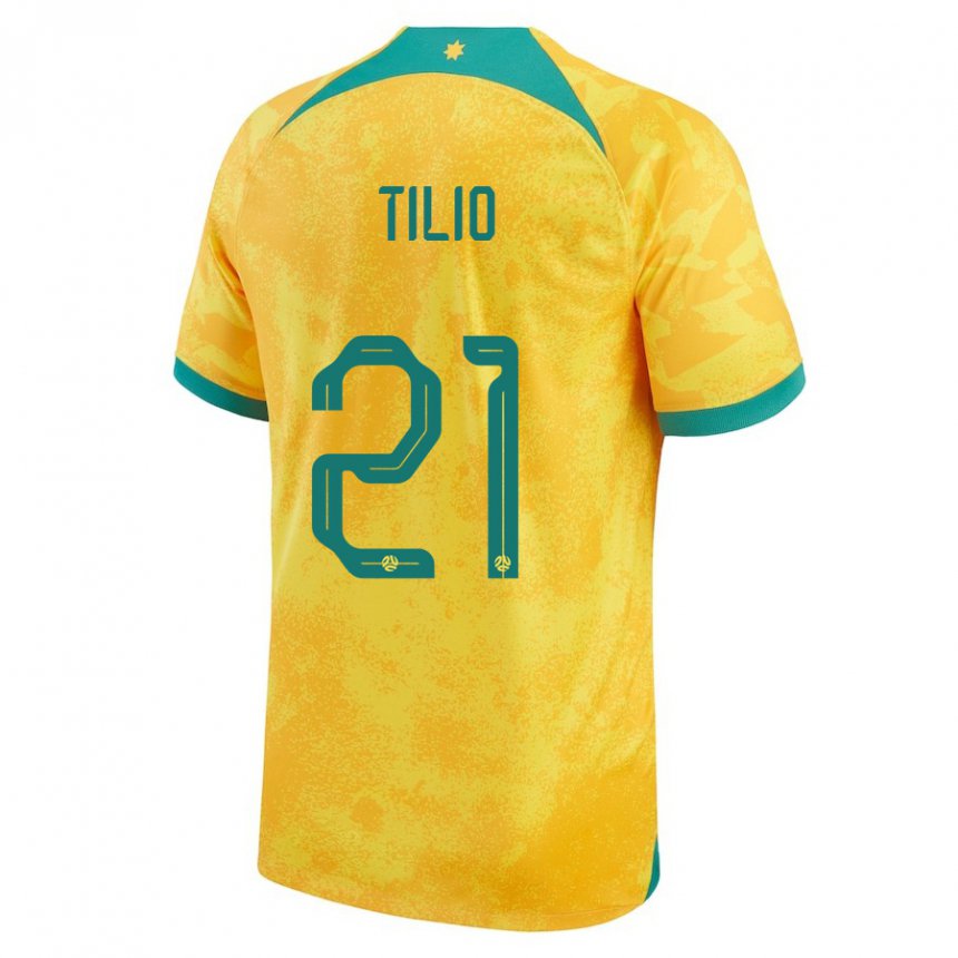 Niño Camiseta Australia Marco Tilio #21 Dorado 1ª Equipación 22-24 La Camisa Chile