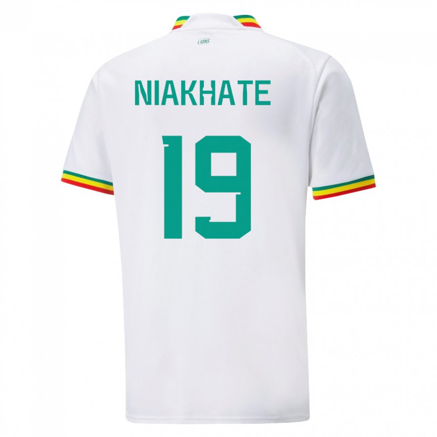 Niño Camiseta Senegal Moussa Niakhate #19 Blanco 1ª Equipación 22-24 La Camisa Chile