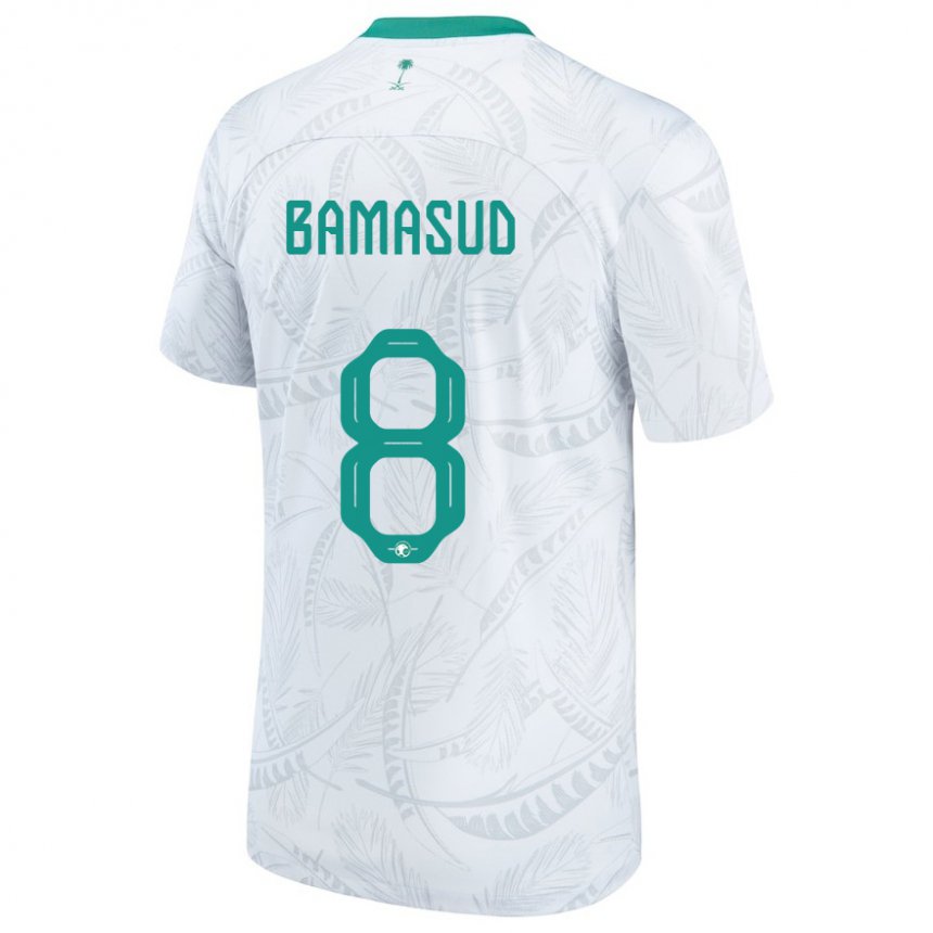 Niño Camiseta Arabia Saudita Ahmed Bamasud #8 Blanco 1ª Equipación 22-24 La Camisa Chile