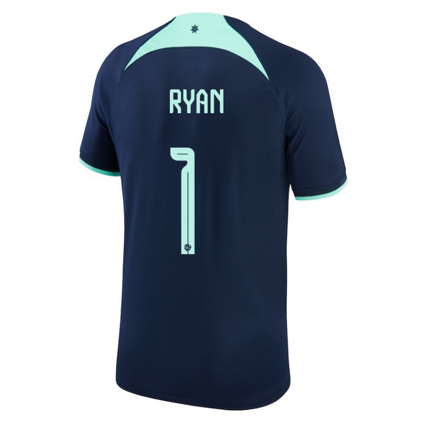 Niño Camiseta Australia Mathew Ryan #1 Azul Oscuro 2ª Equipación 22-24 La Camisa Chile