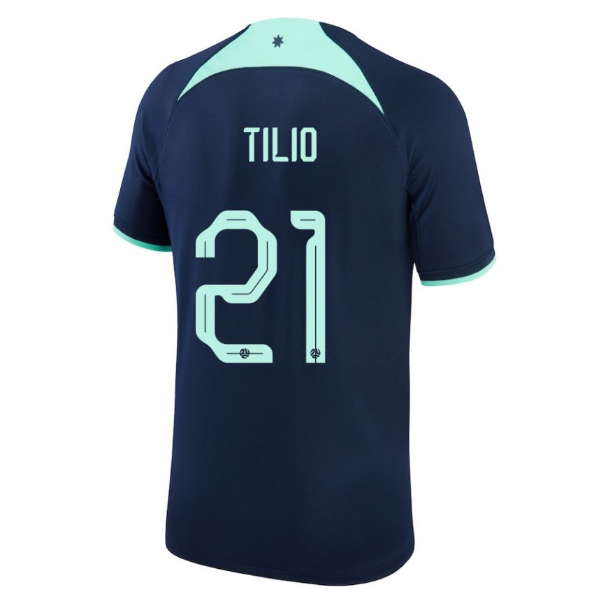 Niño Camiseta Australia Marco Tilio #21 Azul Oscuro 2ª Equipación 22-24 La Camisa Chile