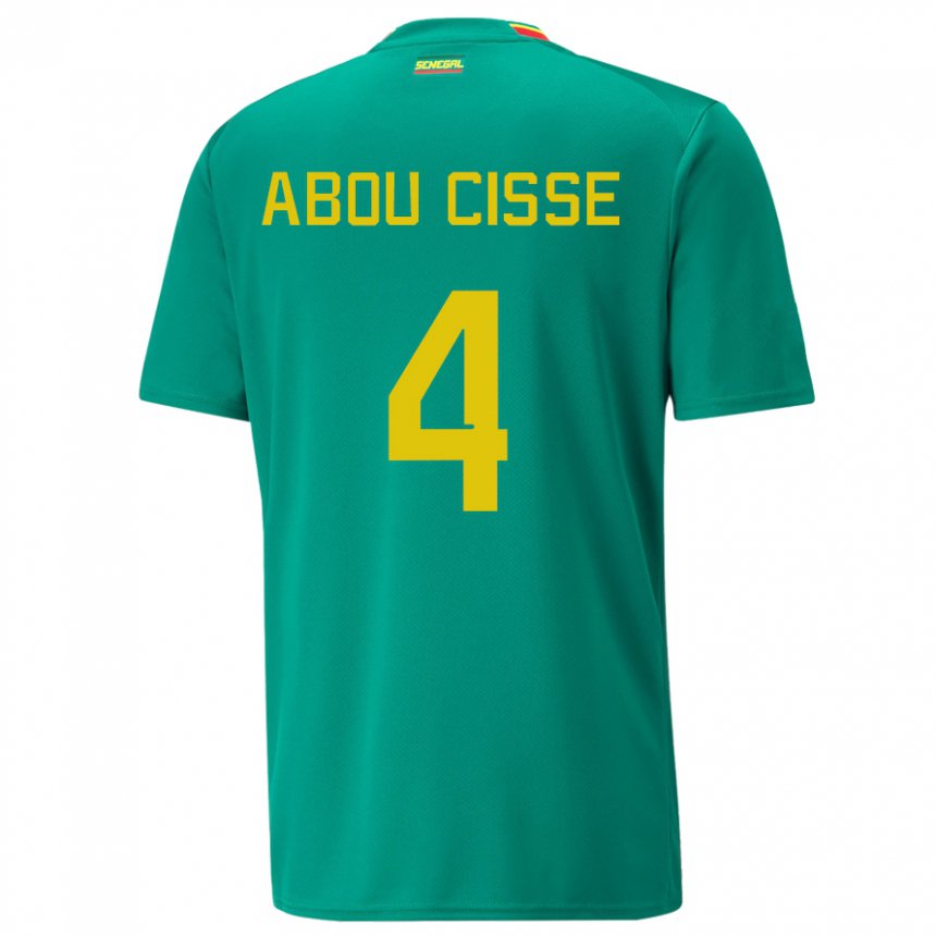 Niño Camiseta Senegal Pape Abou Cisse #4 Verde 2ª Equipación 22-24 La Camisa Chile