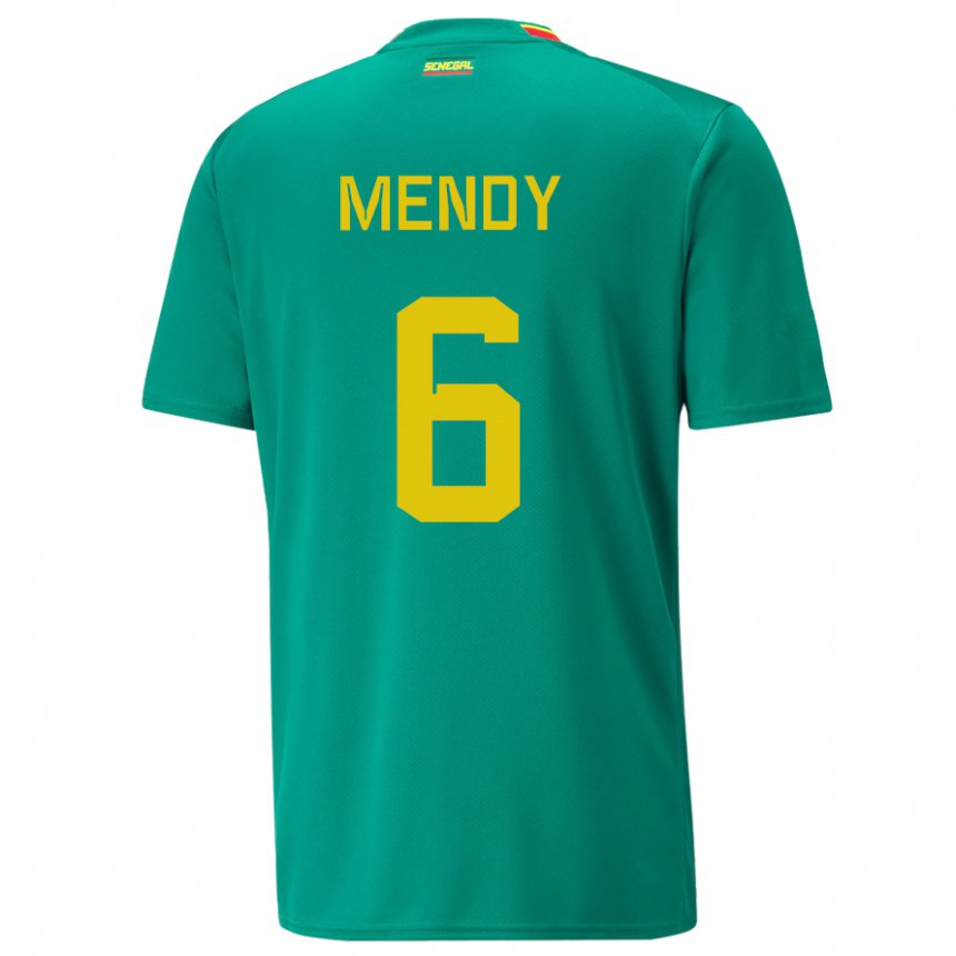 Niño Camiseta Senegal Nampalys Mendy #6 Verde 2ª Equipación 22-24 La Camisa Chile