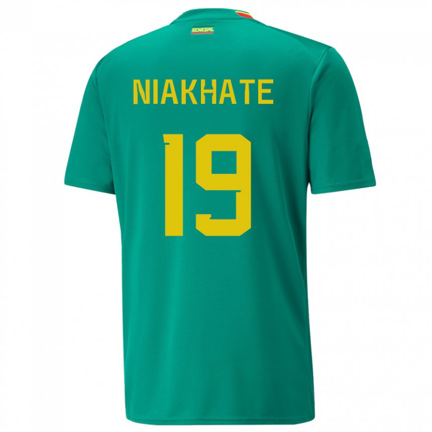 Niño Camiseta Senegal Moussa Niakhate #19 Verde 2ª Equipación 22-24 La Camisa Chile