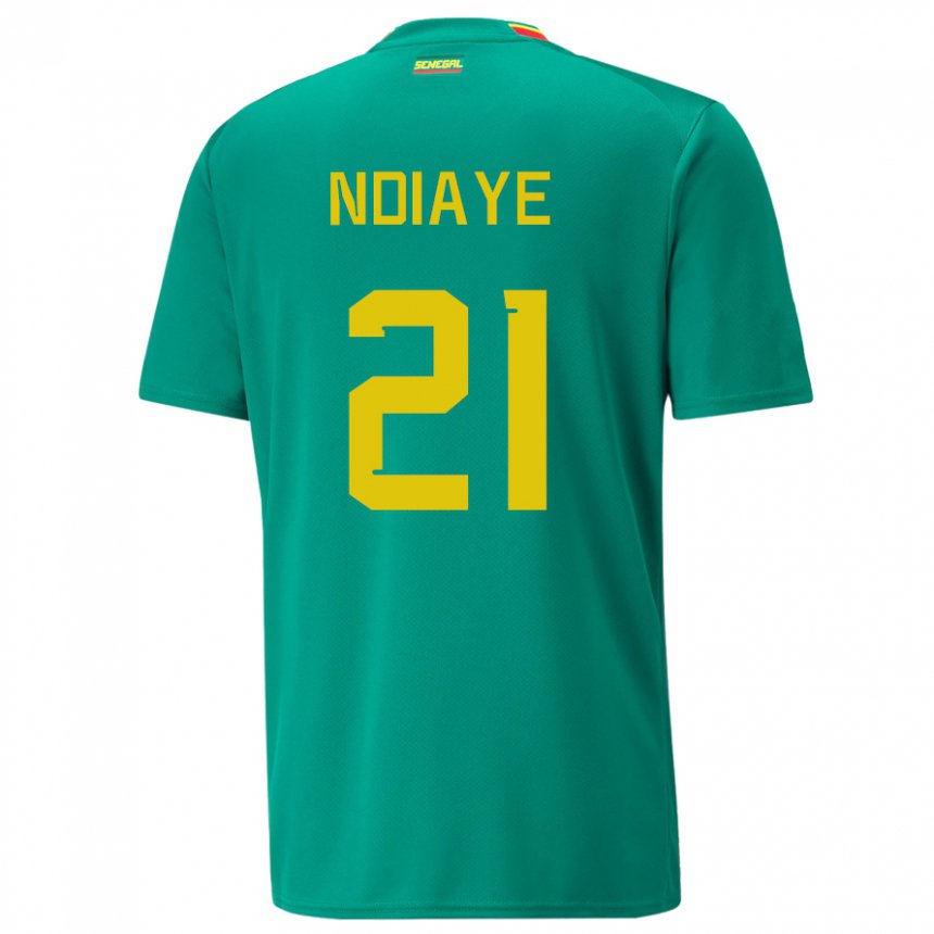 Niño Camiseta Senegal Iliman Ndiaye #21 Verde 2ª Equipación 22-24 La Camisa Chile