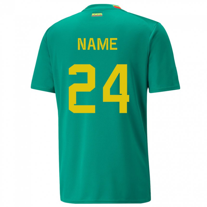 Niño Camiseta Senegal Moustapha Name #24 Verde 2ª Equipación 22-24 La Camisa Chile
