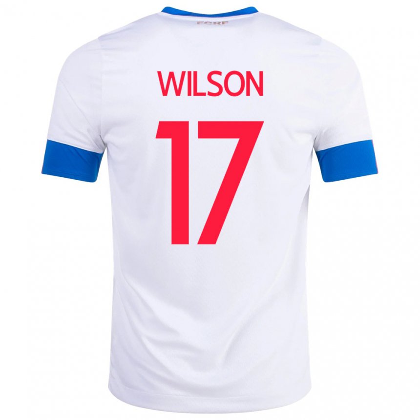 ambulancia Cantina Ondular Niño Camiseta Costa Rica Roan Wilson #17 Blanco 2ª Equipación 22-24 La  Camisa Chile