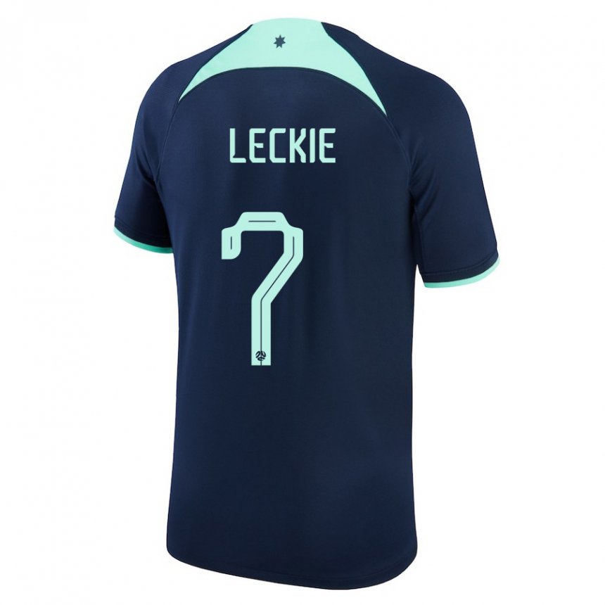 Hombre Camiseta Australia Mathew Leckie #7 Azul Oscuro 2ª Equipación 22-24 La Camisa Chile