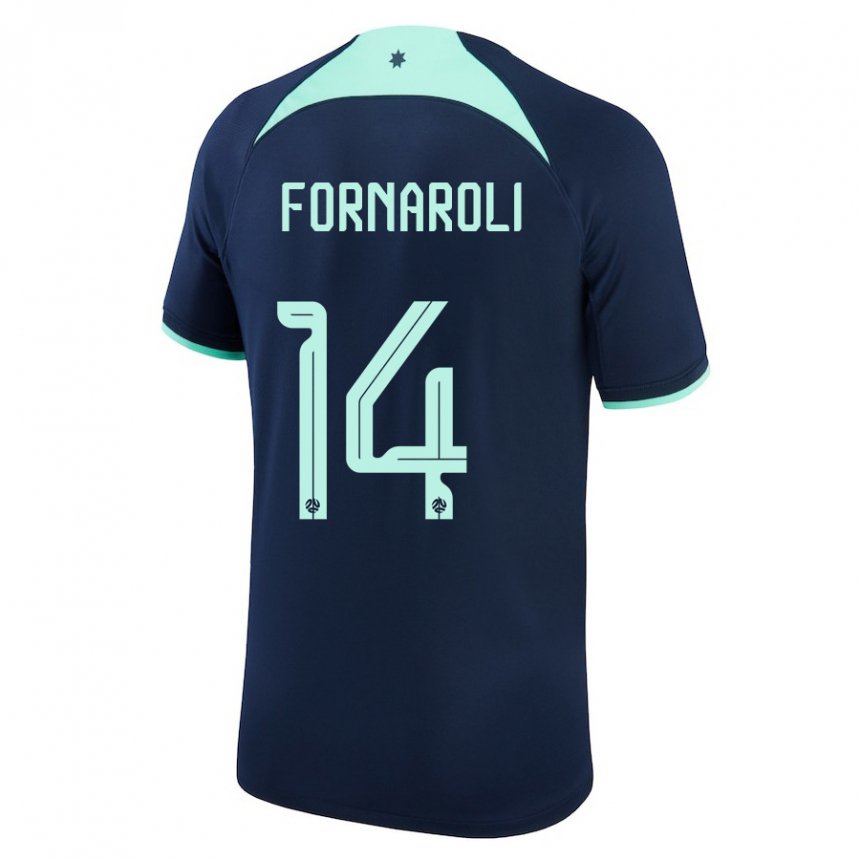 Hombre Camiseta Australia Bruno Fornaroli #14 Azul Oscuro 2ª Equipación 22-24 La Camisa Chile
