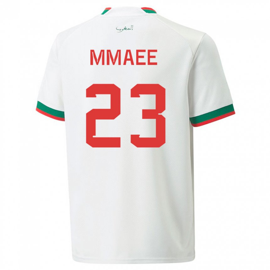 Hombre Camiseta Marruecos Ryan Mmaee #23 Blanco 2ª Equipación 22-24 La Camisa Chile