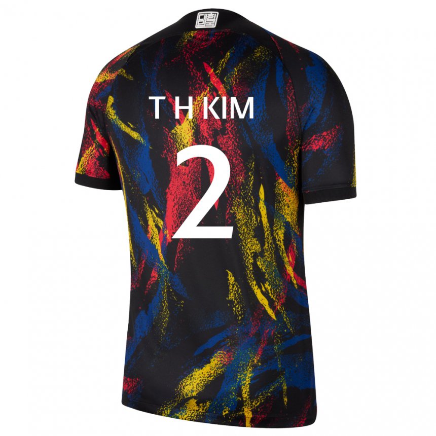 Hombre Camiseta Corea Del Sur Tae-hwan Kim #2 Multicolores 2ª Equipación 22-24 La Camisa Chile