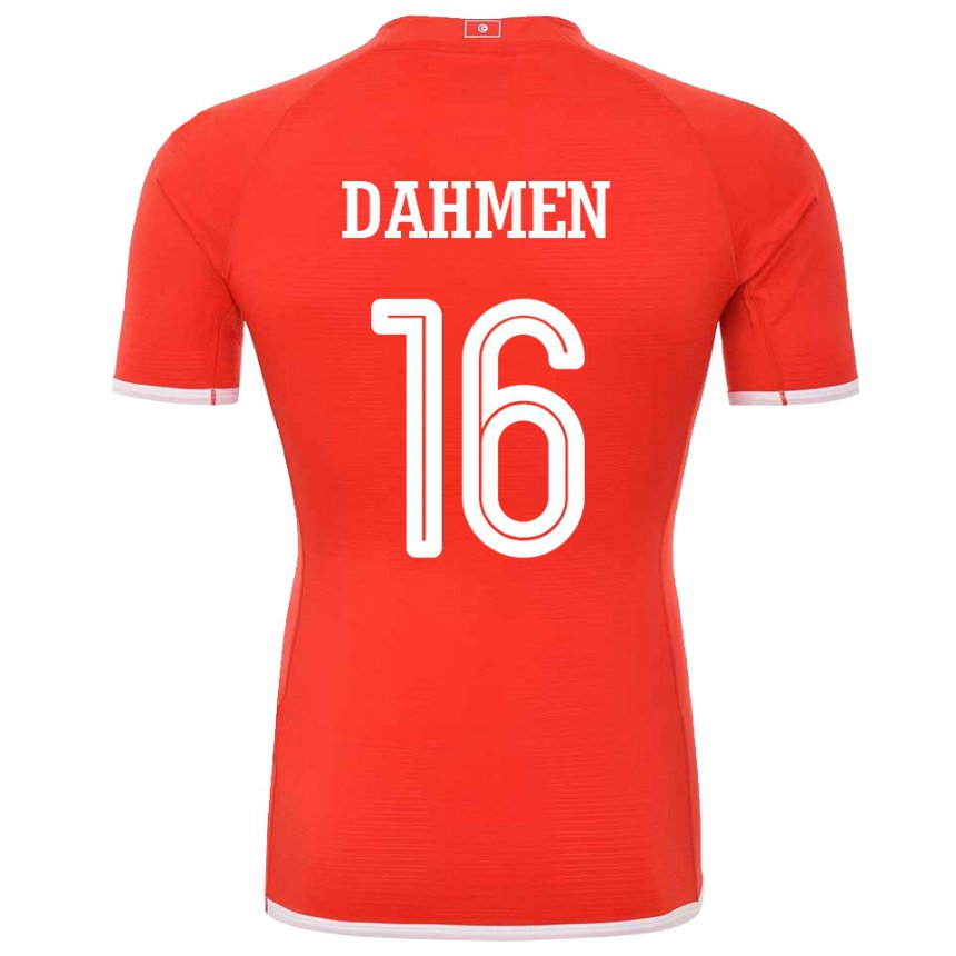 Mujer Camiseta Túnez Aymen Dahmen #16 Rojo 1ª Equipación 22-24 La Camisa Chile