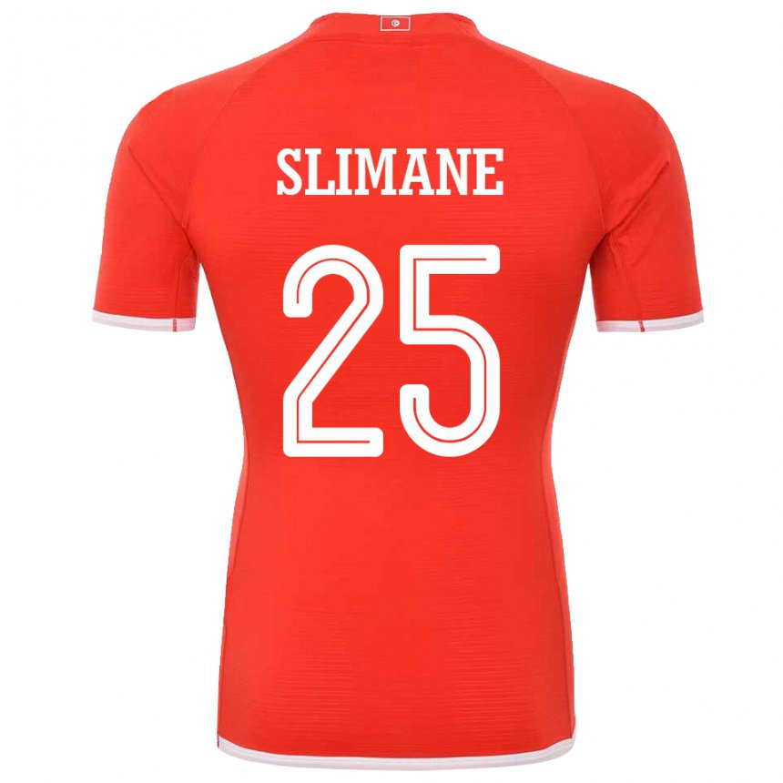 Mujer Camiseta Túnez Anis Ben Slimane #25 Rojo 1ª Equipación 22-24 La Camisa Chile