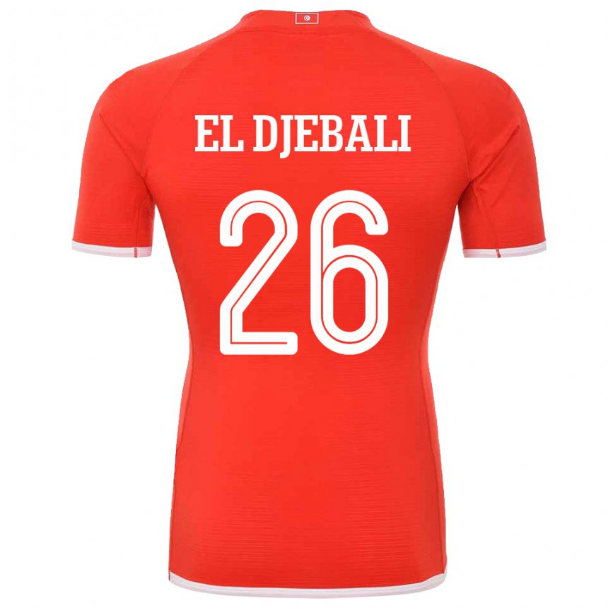 Mujer Camiseta Túnez Chaim El Djebali #26 Rojo 1ª Equipación 22-24 La Camisa Chile