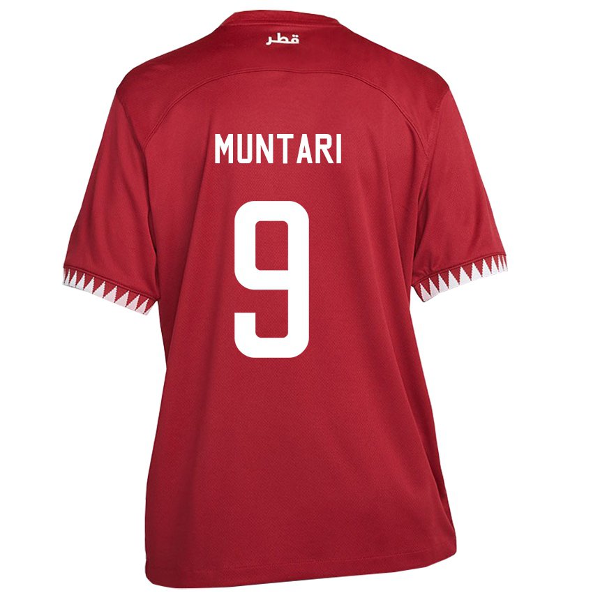 Mujer Camiseta Catar Mohammed Muntari #9 Granate 1ª Equipación 22-24 La Camisa Chile