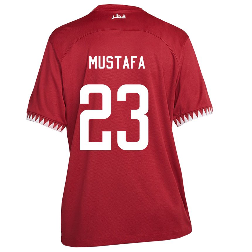 Mujer Camiseta Catar Mustafa Mashaal #23 Granate 1ª Equipación 22-24 La Camisa Chile