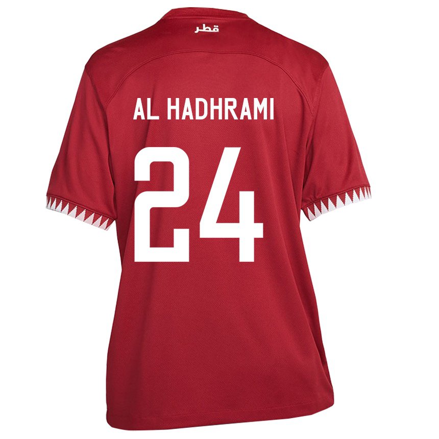 Mujer Camiseta Catar Naif Abdulraheem Al Hadhrami #24 Granate 1ª Equipación 22-24 La Camisa Chile