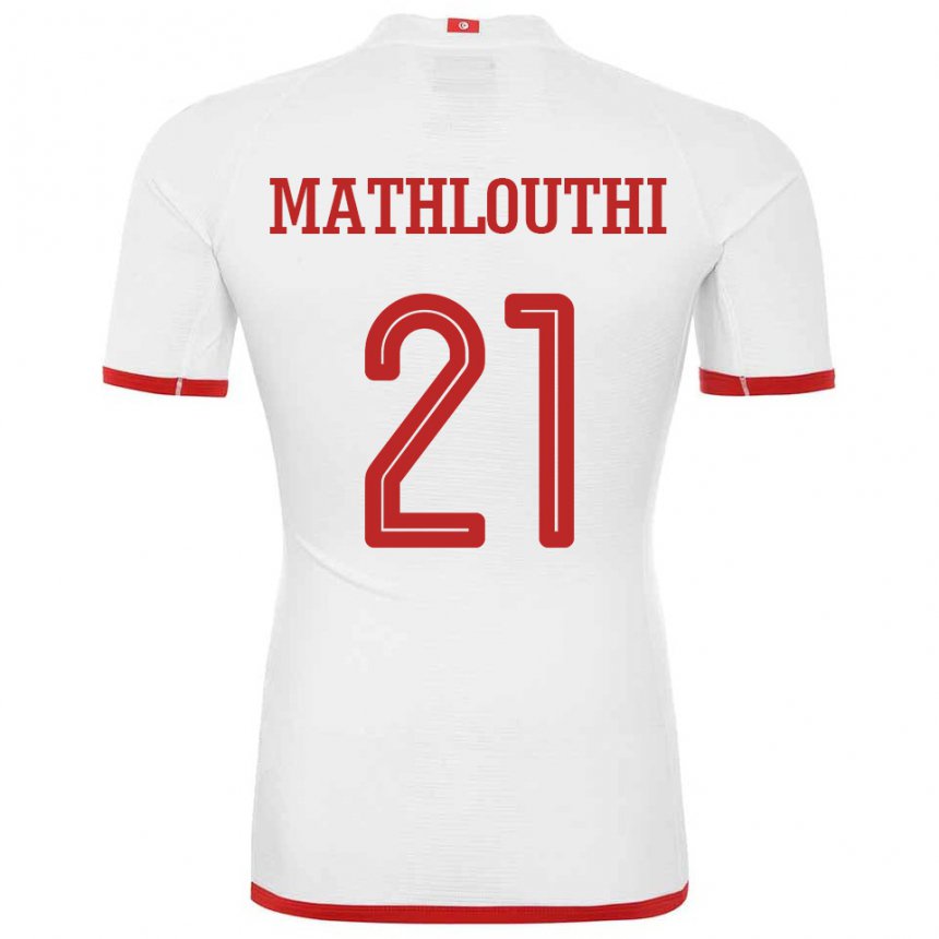 Mujer Camiseta Túnez Hamza Mathlouthi #21 Blanco 2ª Equipación 22-24 La Camisa Chile