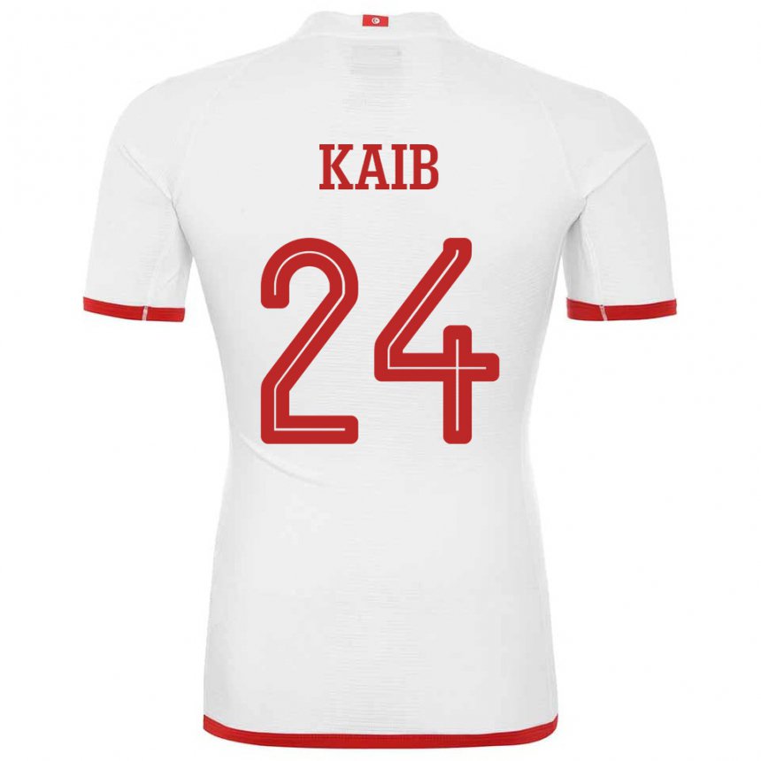 Mujer Camiseta Túnez Rami Kaib #24 Blanco 2ª Equipación 22-24 La Camisa Chile