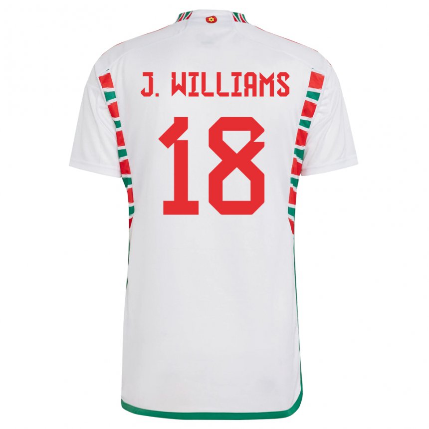 Mujer Camiseta Gales Jonathan Williams #18 Blanco 2ª Equipación 22-24 La Camisa Chile