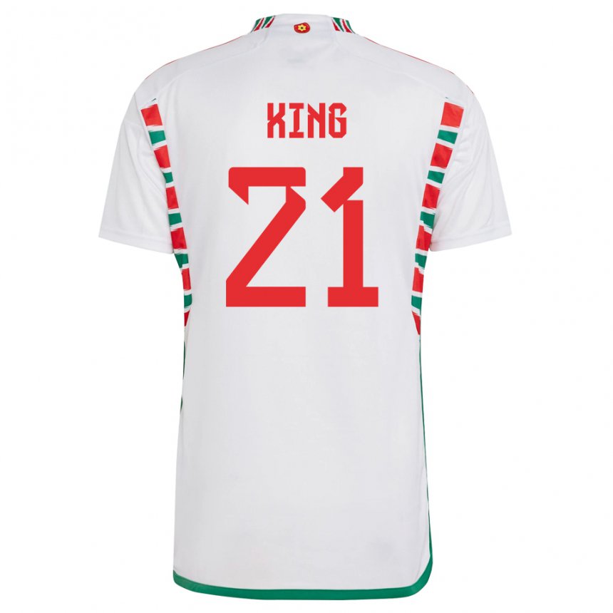 Mujer Camiseta Gales Tom King #21 Blanco 2ª Equipación 22-24 La Camisa Chile
