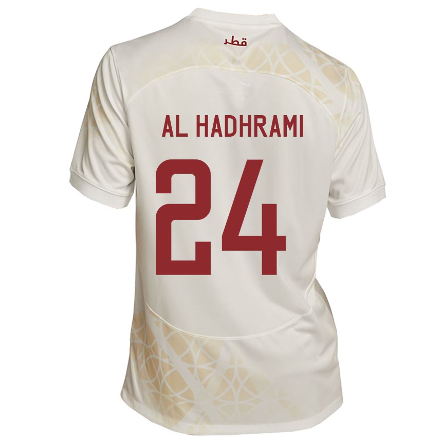 Mujer Camiseta Catar Naif Abdulraheem Al Hadhrami #24 Beis Dorado 2ª Equipación 22-24 La Camisa Chile