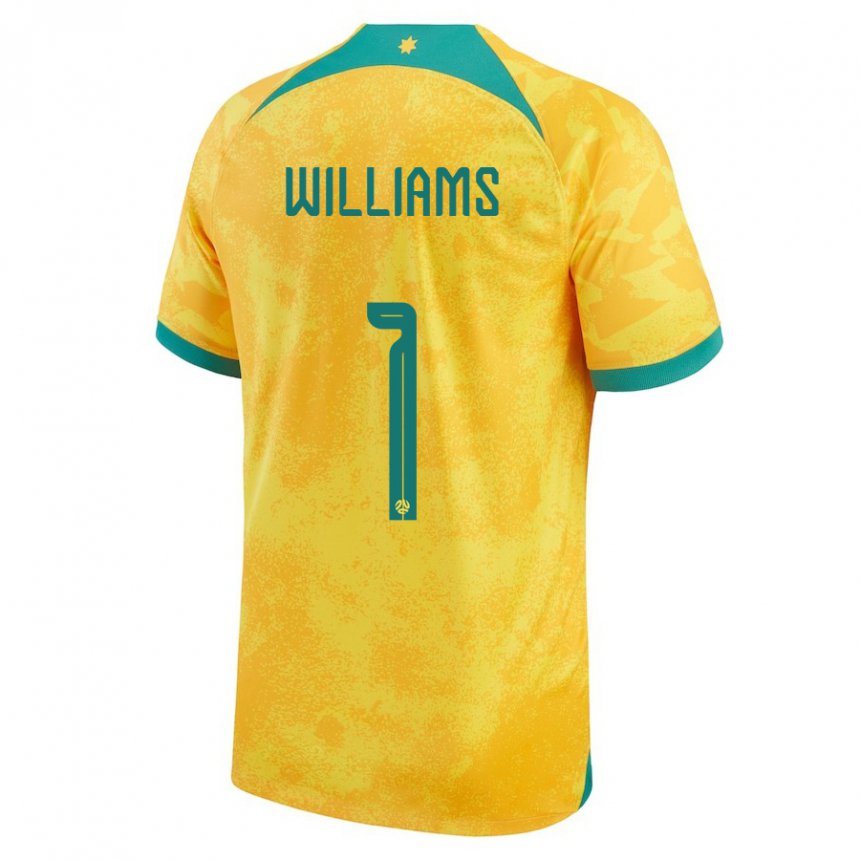 Niño Camiseta Australia Lydia Williams #1 Dorado 1ª Equipación 22-24 La Camisa Chile