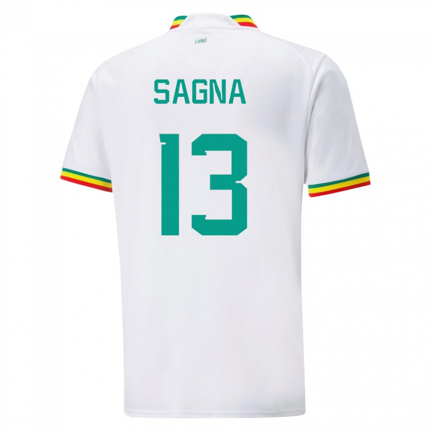 Niño Camiseta Senegal Jeannette Sagna #13 Blanco 1ª Equipación 22-24 La Camisa Chile