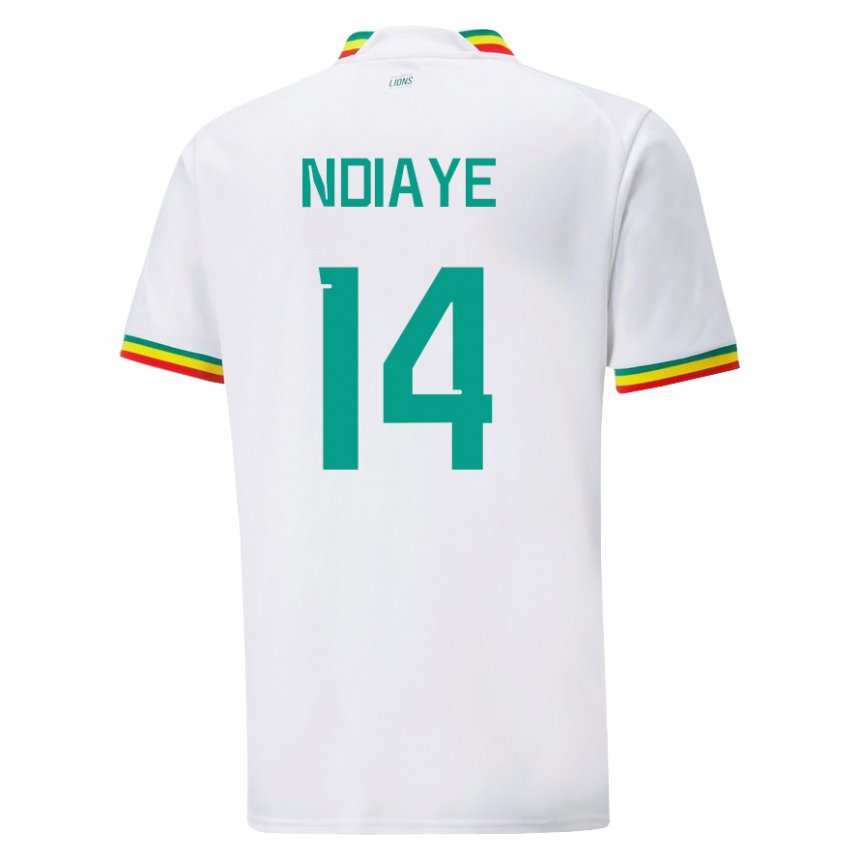 Niño Camiseta Senegal Salimata Ndiaye #14 Blanco 1ª Equipación 22-24 La Camisa Chile