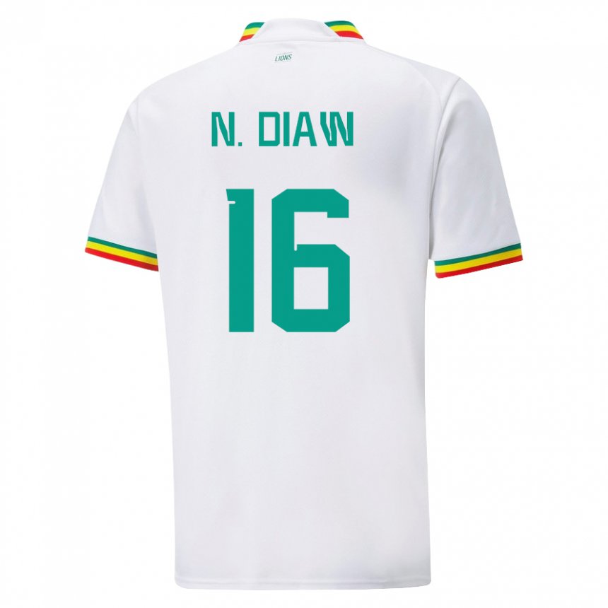 Niño Camiseta Senegal Ndeye Meissa Diaw #16 Blanco 1ª Equipación 22-24 La Camisa Chile
