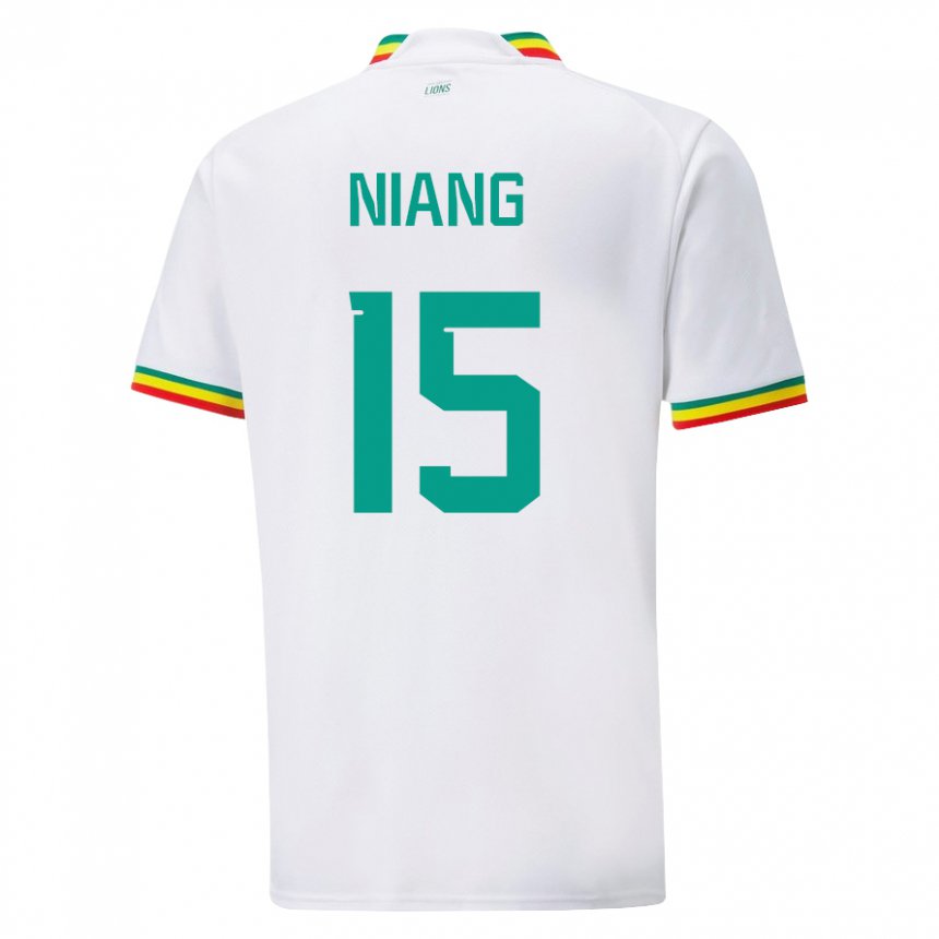 Niño Camiseta Senegal Ousseynou Niang #15 Blanco 1ª Equipación 22-24 La Camisa Chile