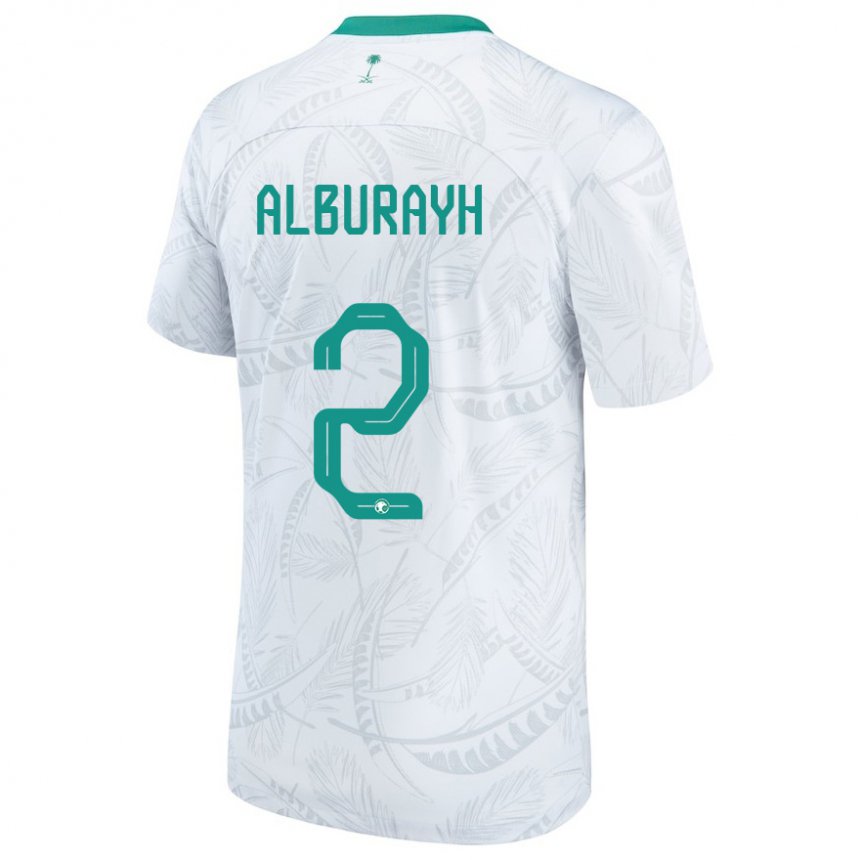 Niño Camiseta Arabia Saudita Mahmood Alburayh #2 Blanco 1ª Equipación 22-24 La Camisa Chile