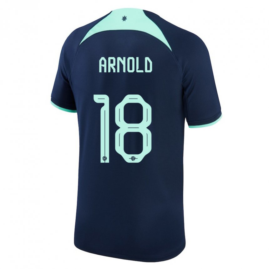 Niño Camiseta Australia Mackenzie Arnold #18 Azul Oscuro 2ª Equipación 22-24 La Camisa Chile