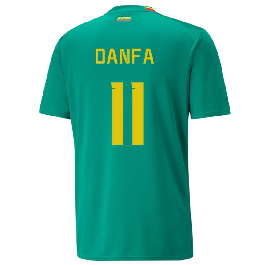 Niño Camiseta Senegal Mamadou Danfa #11 Verde 2ª Equipación 22-24 La Camisa Chile