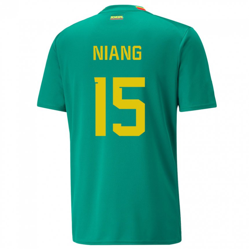 Niño Camiseta Senegal Ousseynou Niang #15 Verde 2ª Equipación 22-24 La Camisa Chile