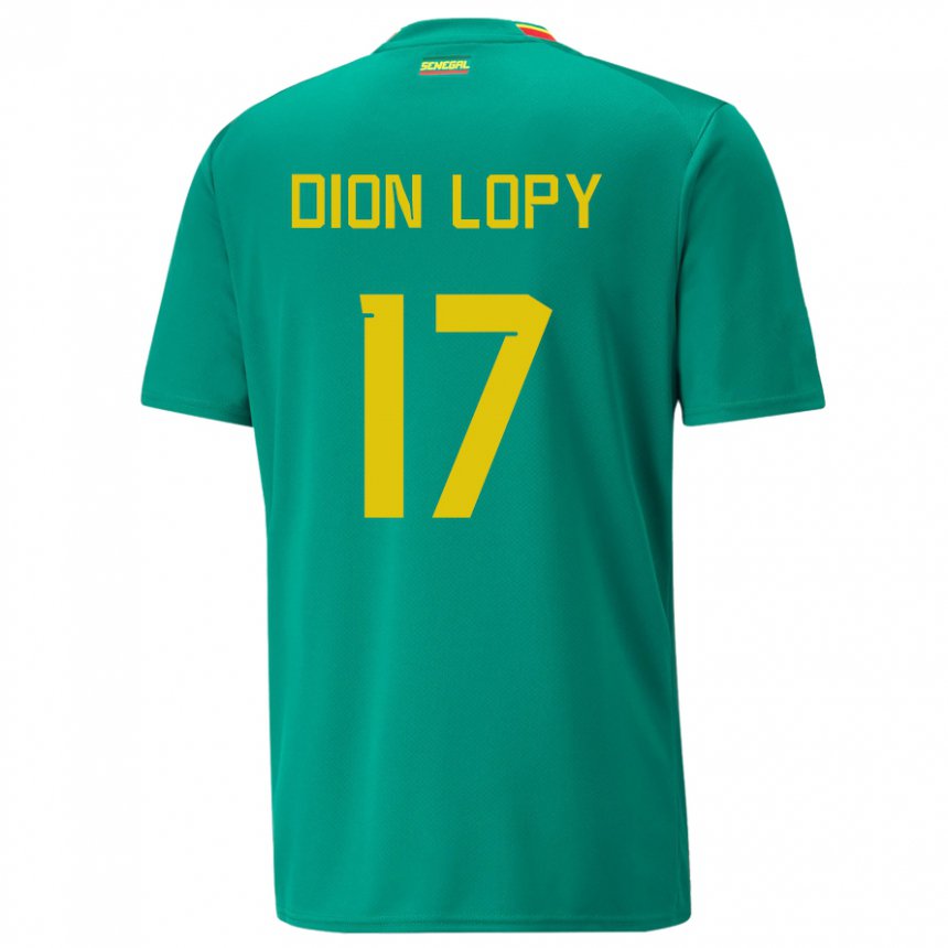 Niño Camiseta Senegal Dion Lopy #17 Verde 2ª Equipación 22-24 La Camisa Chile