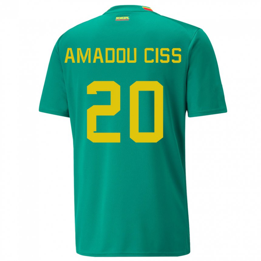 Niño Camiseta Senegal Amadou Ciss #20 Verde 2ª Equipación 22-24 La Camisa Chile