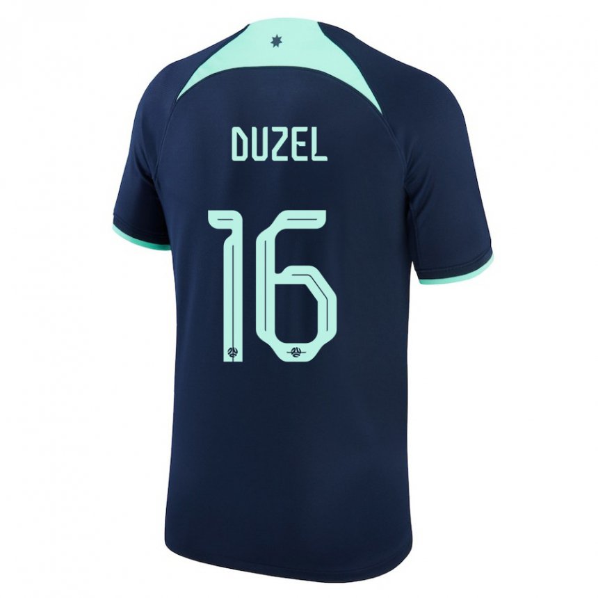 Niño Camiseta Australia Luke Duzel #16 Azul Oscuro 2ª Equipación 22-24 La Camisa Chile