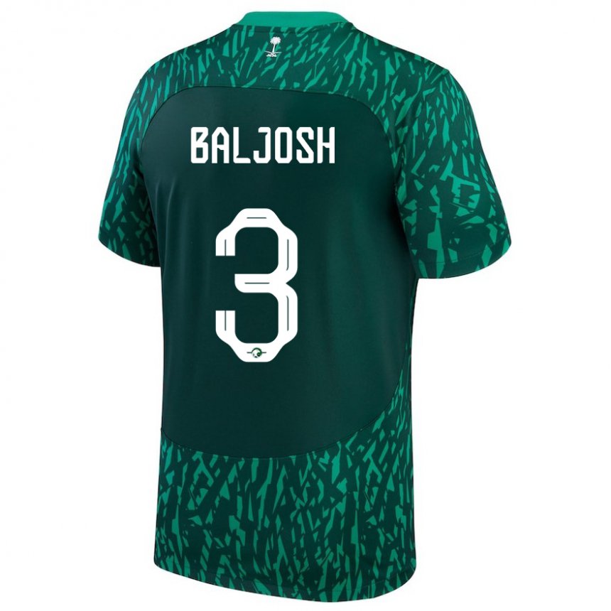 Niño Camiseta Arabia Saudita Turki Baljosh #3 Verde Oscuro 2ª Equipación 22-24 La Camisa Chile