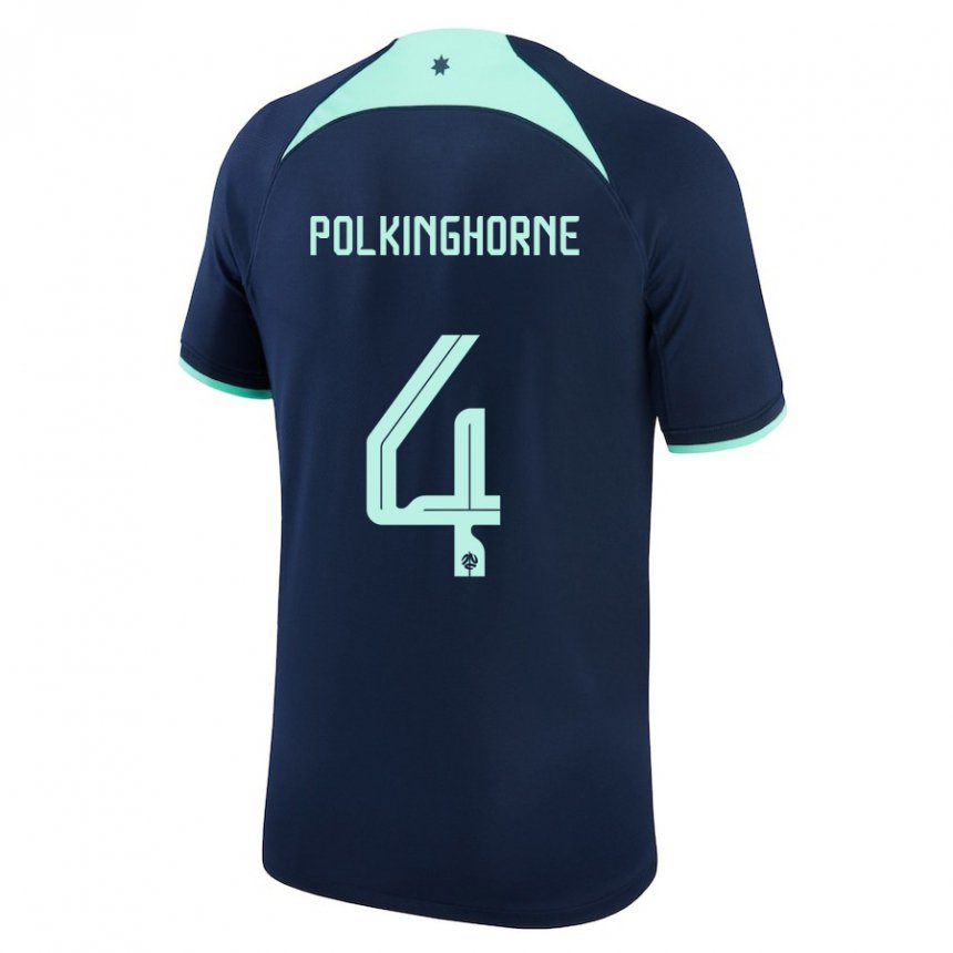 Hombre Camiseta Australia Clare Polkinghorne #4 Azul Oscuro 2ª Equipación 22-24 La Camisa Chile