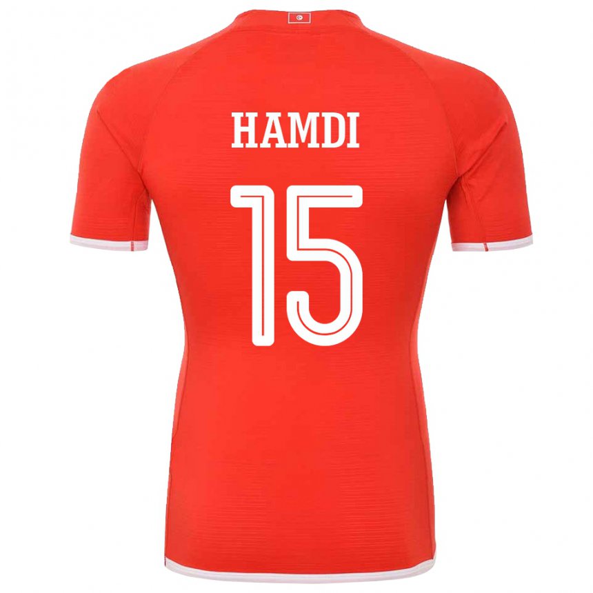 Mujer Camiseta Túnez Hanna Hamdi #15 Rojo 1ª Equipación 22-24 La Camisa Chile