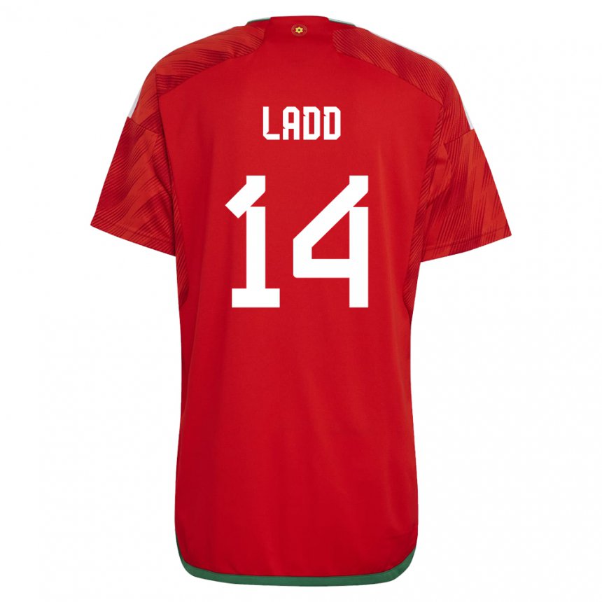 Mujer Camiseta Gales Hayley Ladd #14 Rojo 1ª Equipación 22-24 La Camisa Chile
