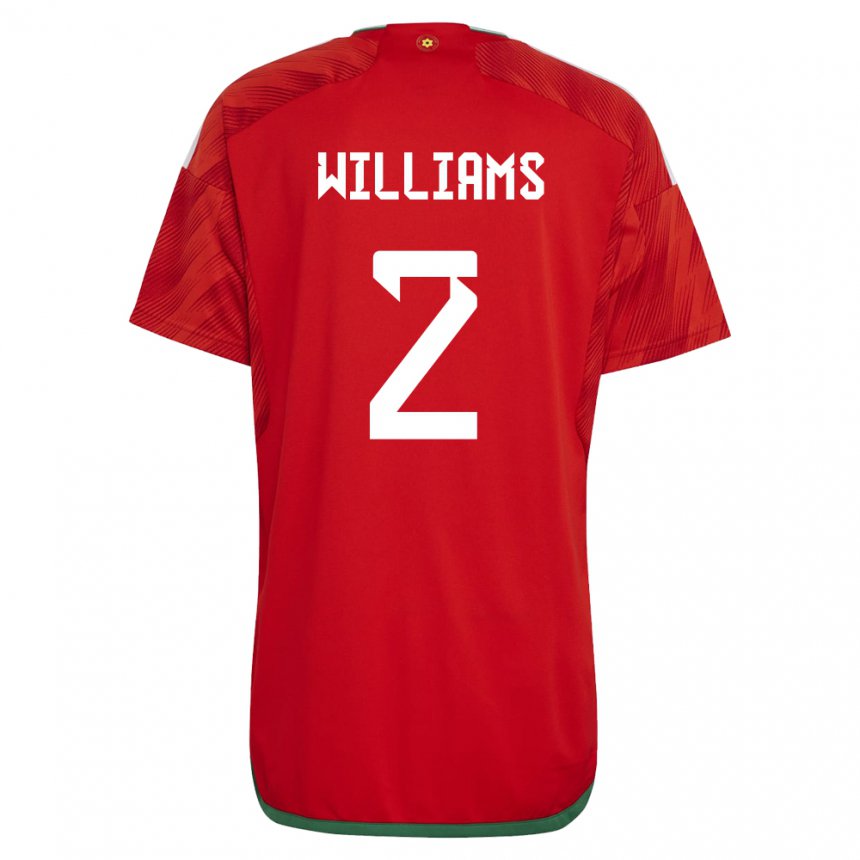 Mujer Camiseta Gales Morgan Williams #2 Rojo 1ª Equipación 22-24 La Camisa Chile