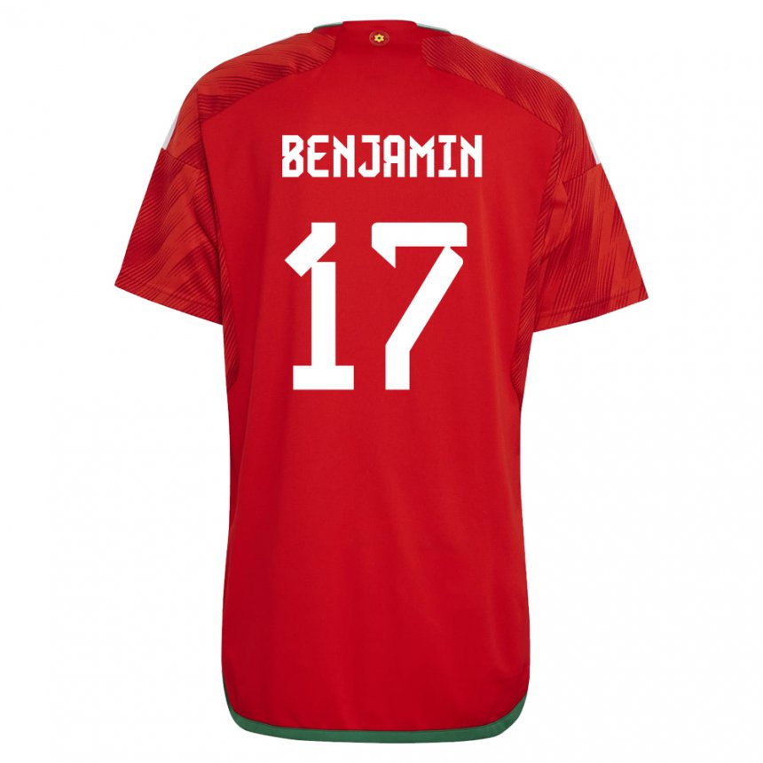 Mujer Camiseta Gales Omari Benjamin #17 Rojo 1ª Equipación 22-24 La Camisa Chile