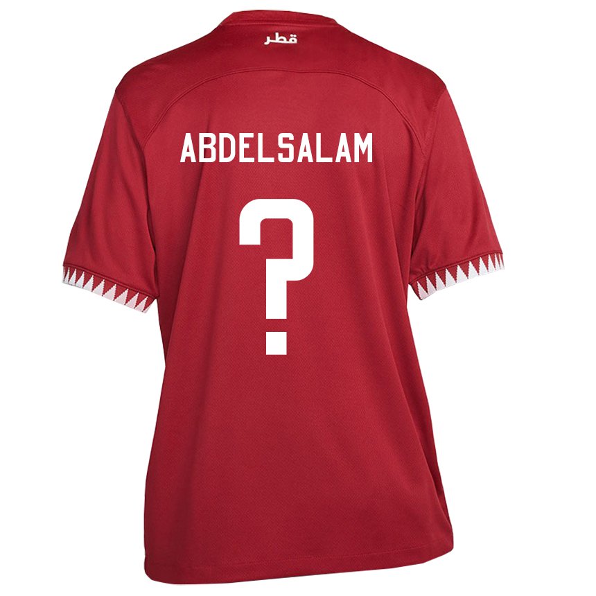 Mujer Camiseta Catar Nasser Abdelsalam #0 Granate 1ª Equipación 22-24 La Camisa Chile