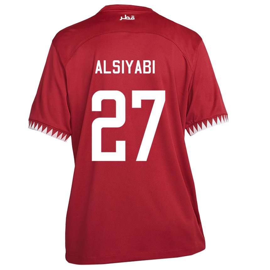 Mujer Camiseta Catar Nasra Alsiyabi #27 Granate 1ª Equipación 22-24 La Camisa Chile