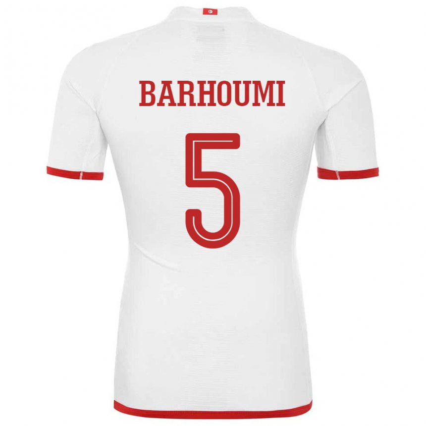 Mujer Camiseta Túnez Jasmina Barhoumi #5 Blanco 2ª Equipación 22-24 La Camisa Chile