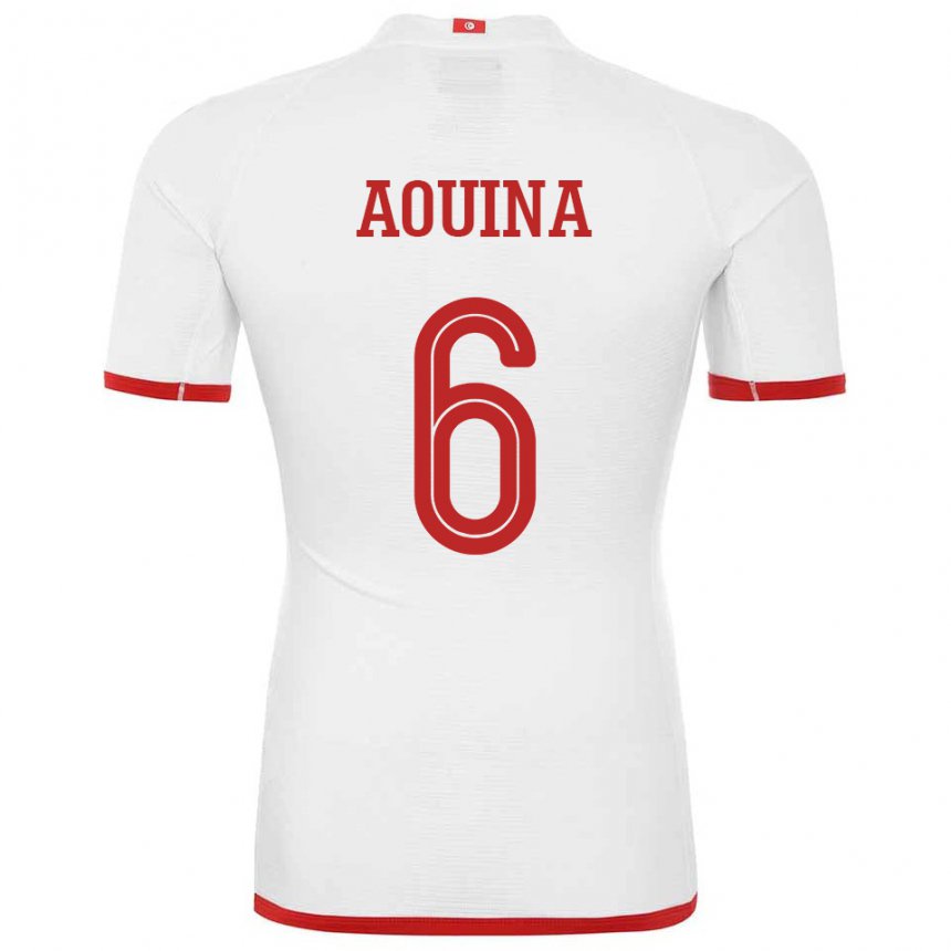 Mujer Camiseta Túnez Rania Aouina #6 Blanco 2ª Equipación 22-24 La Camisa Chile